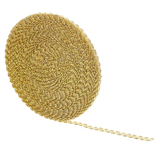 HOMSFOU Goldfarbener Metallic Gimp Zopfborte Breit Retro S-förmiger Spitzenbesatz aus Leichtem Polyester Bestickt für Brautkleider DIY Hochzeit Blumiger Nähprojekte Heimdekoration von HOMSFOU
