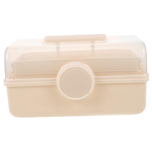 HOMSFOU Große Aufbewahrungsbox mit Griff Tragbarer Kosmetik Organizer mit Durchsichtigen Fächern für Praktische Aufbewahrung von Schmuck Werkzeugen und Mehr für Reisen und Camping von HOMSFOU