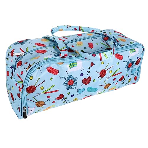 HOMSFOU Große Praktische Stricktasche Oxford Stoff Unvollendete Projekte und Garnaufbewahrung für Zuhause Reisen und Outdoor Aktivitäten von HOMSFOU