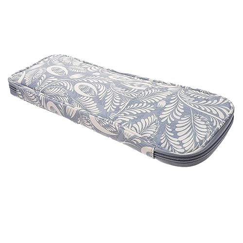 HOMSFOU Häkelnadeltasche Oxford Große Tragbare Organizer Tasche für Häkelnadeln und Strickzubehör für Zuhause und Unterwegs Graues Design mit Dekorativem Muster von HOMSFOU