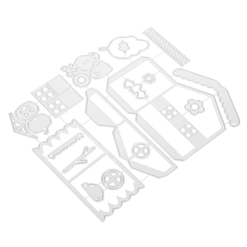 HOMSFOU Halloween Stanzform Metall Langlebig Verschleißfest Diy Schneidevorlage für Grußkarten Basteln Haunted House Silbern von HOMSFOU