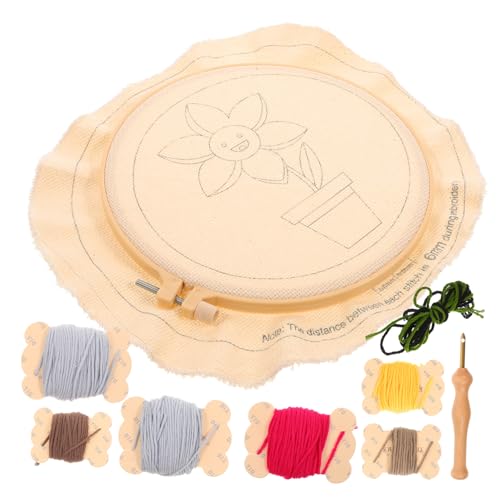 HOMSFOU Handgemachtes Stickset für Diy Projekte Material mit Punch Nadel für Blumenmuster Geeignet für Erwachsene Stickrahmen und Buntem Garn für Wohnkultur HOMSFOU Handgemachtes Stickset für Diy Projekte Material mit Punch Nadel für Blumenmuster Geeignet für Erwachsene Stickrahmen und Buntem Garn für Wohnkultur von HOMSFOU