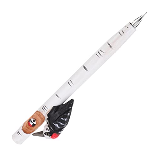 HOMSFOU Handgeschnitzter Holz Kugelschreiber im Woodpecker Design für Party Dekoration und Kreative Schreibutensilien für Büro und Zuhause Langlebig und Tragbar von HOMSFOU