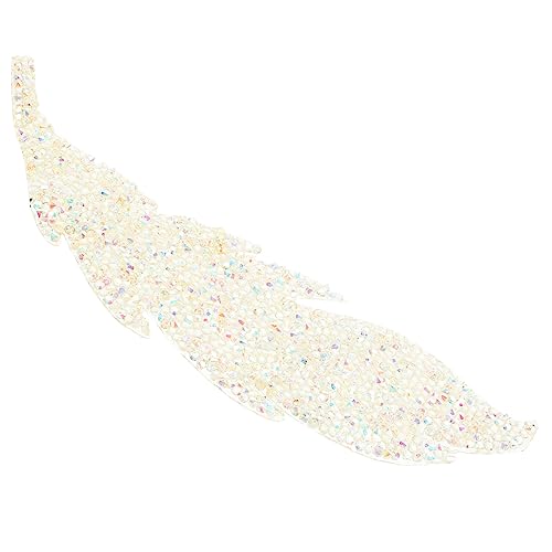 HOMSFOU Heiße Diamanten und Strassmusteraufkleber blattförmig blenden Edelsteine Blätter verlassen farbig Strass-Aufnäher für Kleidung gestickte Applikation Strass-Applikation Harz Beige von HOMSFOU