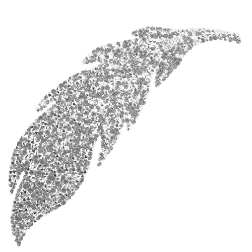 HOMSFOU Heiße Diamanten und Strassmusteraufkleber sticken verlassen genäht Hallo Edelsteine Strass-Patches- Kleiderflicken Strass-Applikation zum Selbermachen Verzierungen Harz Silber von HOMSFOU