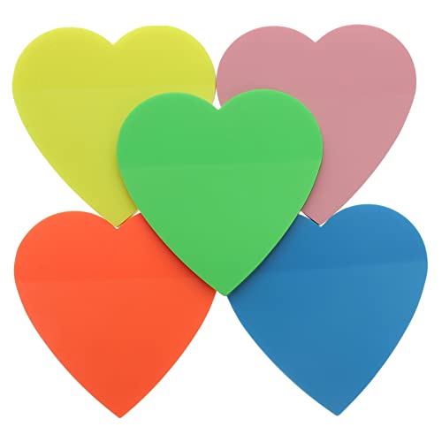 HOMSFOU Herzförmige Haftnotizen Bunte Pet Transparente Memo Sticker für Schule und Büro Selbstklebende Notizzettel zur Erinnerung an Wichtige Aufgaben und Pläne von HOMSFOU