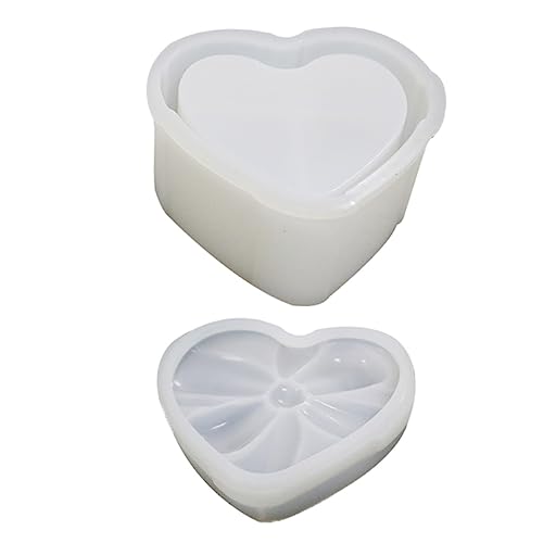 HOMSFOU Herzförmige Silikon Gießform mit Schleifen Diy Epoxidharz Aufbewahrungsbox für Bastelprojekte Leicht zu Reinigen Entformen für Dekorative Ornamente und Designs von HOMSFOU