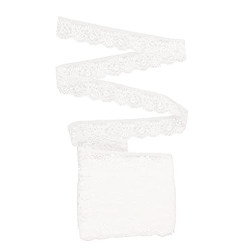 HOMSFOU Hochwertiges Elastisches Spitzenband für Diy Reinweiß für Kleidung Heimtextilien Brautaccessoires und Kreative Bastelprojekte von HOMSFOU