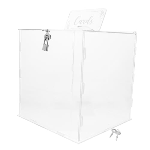 HOMSFOU Hochzeitskartenbox Anregung Quinceanera Braut- Schlüssel Rezeption Also Hochzeitsdekor Wünschen Kartenhalter Hochzeit Schachteln Für Grußkarten Weiß Acryl von HOMSFOU