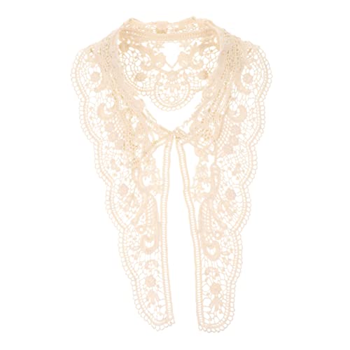 HOMSFOU Hollow Out Spitzenkragen Applikation aus Baumwollfaden Bestickter DIY Spitzenkragen Leichter Hautfreundlicher Kragen für Damen für Elegante Oberteile und Blusen von HOMSFOU