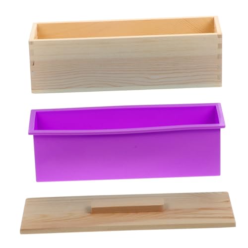 HOMSFOU Holz Seifenform Set Handgefertigte Seifenbox mit Deckel Langlebige und Sichere Silikonform für Diy Seifenherstellung Geeignet für Bastelliebhaber von HOMSFOU