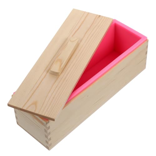 HOMSFOU Holz Seifenform mit Abdeckung Handgemachte Seifenbox Wiederverwendbare Silikonform für Diy Seifenherstellung Seifenwerkzeug Gesundes Material für Bastelprojekte von HOMSFOU