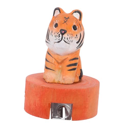 HOMSFOU Holz Stiftspitzer Tiger Motiv Handlich Bleistiftspitzer Manuell Für Schule Zuhause Reise Niedliches Tier Design Robust Portabel Dekorativ von HOMSFOU