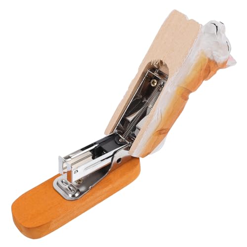 HOMSFOU Holz Tier Hefter Lustiger Tragbarer Hefter im Kreativen Tierdesign für Büro und Schule Handgefertigt und Robust für Stilvolle Büroaccessoires von HOMSFOU