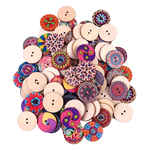 HOMSFOU Holzknöpfe Braun Tasten Rosa runden Verschönerung Basteln Knopf weihnachtsdeko Knöpfe zum Annähen von Blumen Dekorative Knöpfe Nähzubehör Blumenverschlüsse Nähverschlüsse hölzern von HOMSFOU