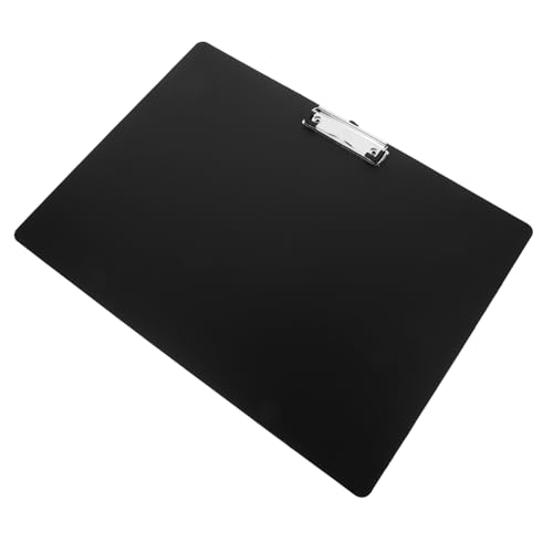 HOMSFOU Horizontal Clipboard aus Kunststoff mit Metallclip Ergonomisches Schreibbrett für Büro Schule und Zuhause Schwarz Einfach zu Handhaben und Vielseitig Einsetzbar von HOMSFOU