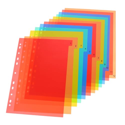 HOMSFOU Index -Seite Partitionsausschuss Index-Tab-Teiler Seitenteiler mit Reitern Schulbüro schnellhefter Notizblock Ordnerlaschen aus Kunststoff Loseblatt-Marker pp von HOMSFOU