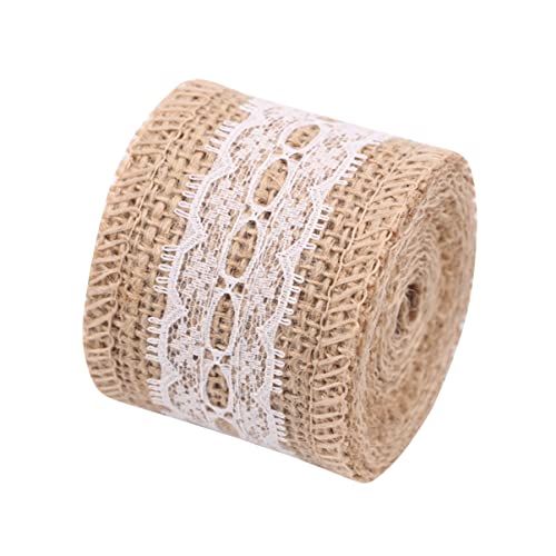HOMSFOU Jute Rollenband mit Spitze für Hochzeitsdekoration und Diy Projekte für Kunsthandwerk Bastelarbeiten und Festliche Anlässe HOMSFOU Jute Rollenband mit Spitze für Hochzeitsdekoration und Diy Projekte für Kunsthandwerk Bastelarbeiten und Festliche Anlässe von HOMSFOU