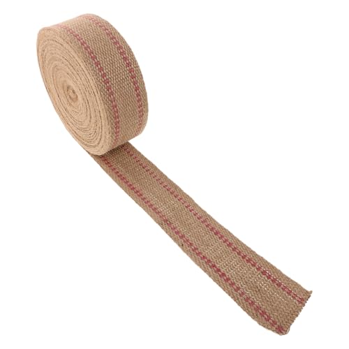 HOMSFOU Jute-gurtband Breit mit Roten Streifen Natürliches Polsterband für Stuhlreparatur Strapazierfähig Atmungsaktiv Geeignet für Möbelpolsterung und Diy-bastelarbeiten HOMSFOU Jute-gurtband Breit mit Roten Streifen Natürliches Polsterband für Stuhlreparatur Strapazierfähig Atmungsaktiv Geeignet für Möbelpolsterung und Diy-bastelarbeiten von HOMSFOU