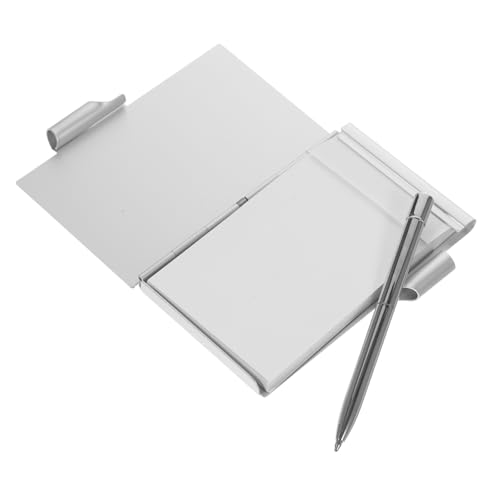 HOMSFOU Kartenbox aus Aluminiumlegierung Mini-Notizbuch schlank Taschen-Notizblockhalter Aluminium -Notizbuch klein Etui mini notizbuch mit stift Taschennotizbuch Silver von HOMSFOU
