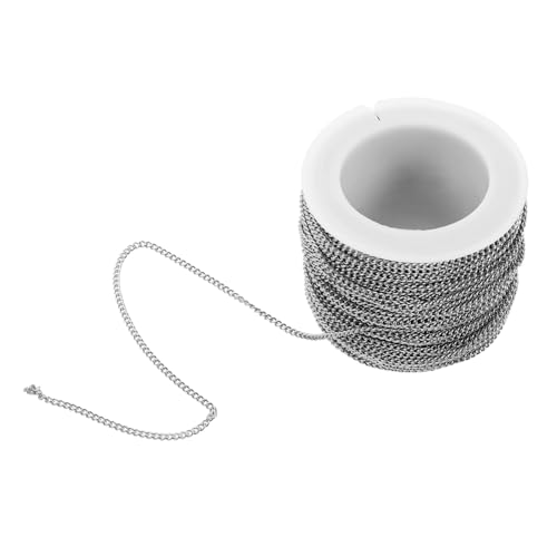 HOMSFOU Kettenzubehör schmuck Ketten für Anhänger Panzerkette Kettenmasse ungeschweißtes Kettenglied Kugelkette aus Edelstahl dekorative Kette Rostfreier Stahl Silver HOMSFOU Kettenzubehör schmuck Ketten für Anhänger Panzerkette Kettenmasse ungeschweißtes Kettenglied Kugelkette aus Edelstahl dekorative Kette Rostfreier Stahl Silver von HOMSFOU