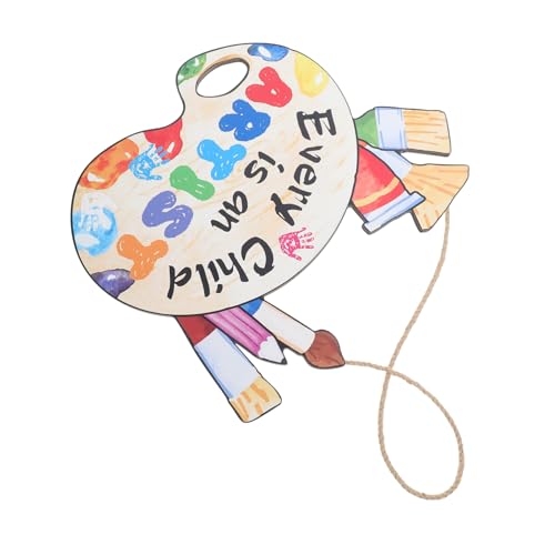HOMSFOU Klassenzimmer Hanges Schild Holzplaques Maler Kunstpalette Wanddekorationen Holzschilder Für Wohnkultur DIY Crafts Projects Ornamente Holztürbügel von HOMSFOU