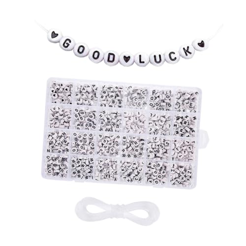HOMSFOU Kleines Acryl Buchstabenperlen Set für DIY Armbänder mit Perlen mit Schwarzer und Erwachsenenprojekte Hautfreundlich und Langlebig HOMSFOU Kleines Acryl Buchstabenperlen Set für DIY Armbänder mit Perlen mit Schwarzer und Erwachsenenprojekte Hautfreundlich und Langlebig von HOMSFOU