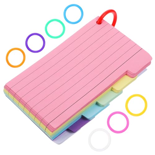 HOMSFOU Kleinspiral Notizblöcke mit Binder Ringen Linierte Karteikarten für Notizen und Lernen Vielseitig Einsetzbar für Büro und Schule und Tragbar Zufällige Farbe von HOMSFOU