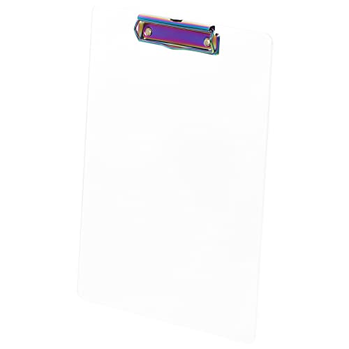 HOMSFOU Klemmbrett Transparent Acryl Clipboard für Dokumentenorganisation Sicheres Schreibpad für Schule Büro Robuste Klemme Runde Ecken Einfache Handhabung von HOMSFOU