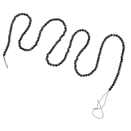 HOMSFOU Kristall Glasperlen Strang für Diy Schmuck Schwarze Beaded Stränge Glatte Oberfläche für Armbänder und von HOMSFOU