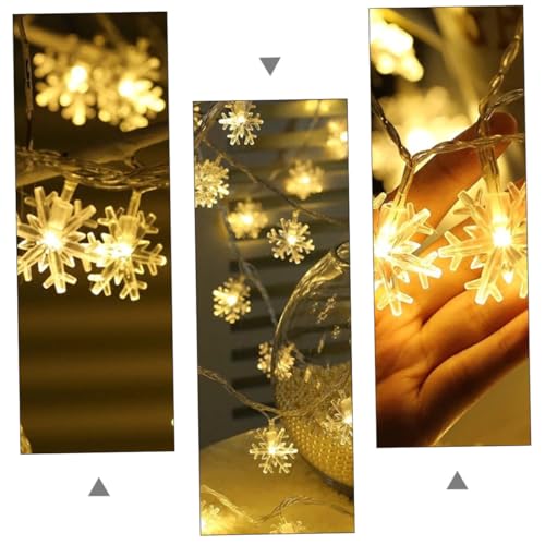 HOMSFOU LED Schneeflocken Lichterkette Warmweiß Weihnachtsbaumdeko Energiesparend Weihnachtsbeleuchtung Innen und Außen Festliche Stimmung Weihnachten von HOMSFOU