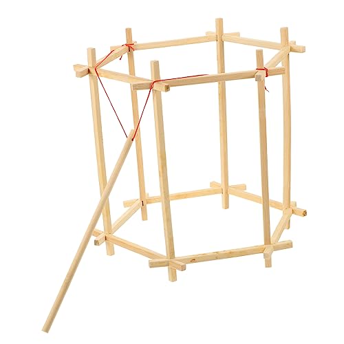 HOMSFOU Laternenregal rahmen DIY craft laternenhalter -Laterne Holzlaterne selber machen Laternenspielzeug für Laternenhalter zum Basteln DIY zubehör hölzern Hellbraun von HOMSFOU