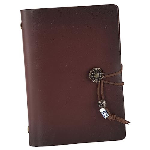 HOMSFOU Leder Notizbuch Nachfüllbares Vintage Tagebuch Loseblatt Notizheft für Studenten Retro Notepad mit Lederumschlag Flexibles Design für Persönliche Notizen und Journaling von HOMSFOU