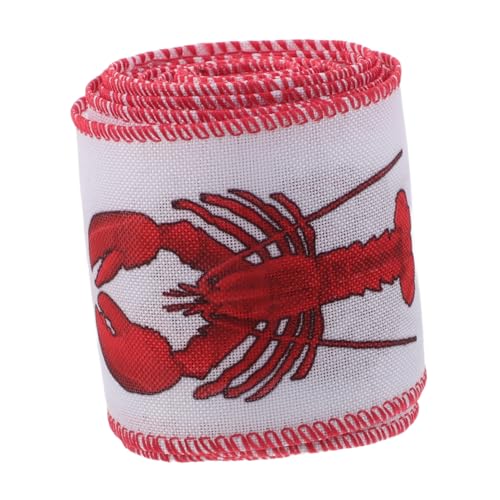 HOMSFOU Lobster Muster Grosgrain Geschenkband mit Drahtkante Yards Robustes Polyester Schleifenband für DIY Basteln Tischdeko und Geschenkverpackung HOMSFOU Lobster Muster Grosgrain Geschenkband mit Drahtkante Yards Robustes Polyester Schleifenband für DIY Basteln Tischdeko und Geschenkverpackung von HOMSFOU