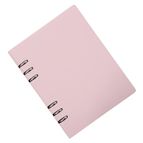 HOMSFOU Loseblatt-Notizbuch Binder Notebook Notizbücher Tragbares Notizbuch Notizbilder Planerordner Hefter mit losen Blättern Notebook-College regiert Bindemittel Pu Rosa von HOMSFOU
