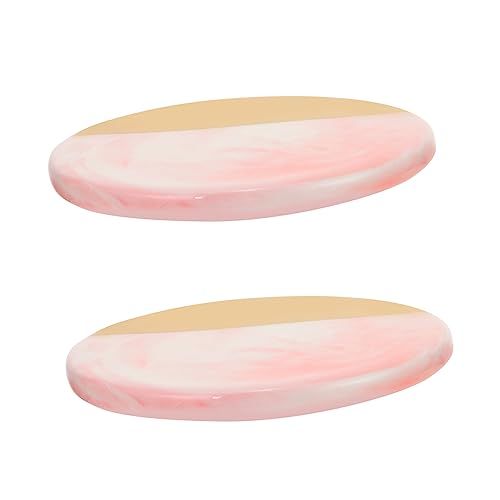 HOMSFOU Makeup Nail Palette Rosa Marmorierte Keramik Goldrand Nail Art Halter für Nagellack Dekoration und Fotohintergrund rutschfeste Nagelkunstplatte von HOMSFOU