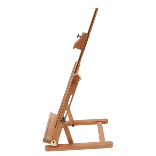 HOMSFOU Massive Holzstockung Kunst Staffelei steht malen einstellbar Stehen Ausstellungsständer für Künstler Malerei Ausstellungsregal Boden Staffelei Metall Khaki von HOMSFOU