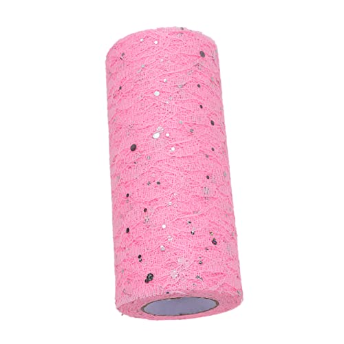 HOMSFOU Mesh-Rolle Bankett Eisstockschießen aufdecken Empfangsbedarf dekorativ modern Party Tüll für Hochzeitsdekoration Tüll für Geschenkverpackung Tüll zur Dekoration Spitze Tüll Rosa von HOMSFOU