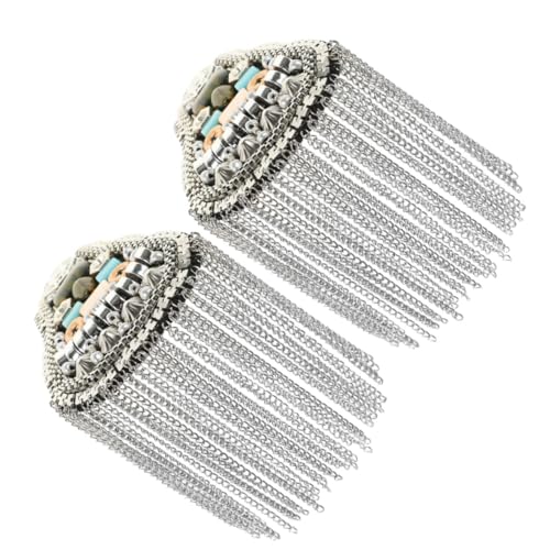 HOMSFOU Metallic Epaulettes mit Abnehmbaren Quasten und Ketten Britischer Retro-stil Verblassungsresistente Schulterverzierung für Kostüme Anzüge und Formelle Outfits HOMSFOU Metallic Epaulettes mit Abnehmbaren Quasten und Ketten Britischer Retro-stil Verblassungsresistente Schulterverzierung für Kostüme Anzüge und Formelle Outfits von HOMSFOU