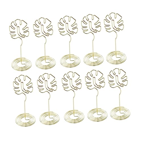 HOMSFOU Monstera Foto Clip Halter Draht Kartenhalter für Notizen Fotos Erinnerungen für Büro Schule Dekoration Goldene Farbe Tropisches Design von HOMSFOU