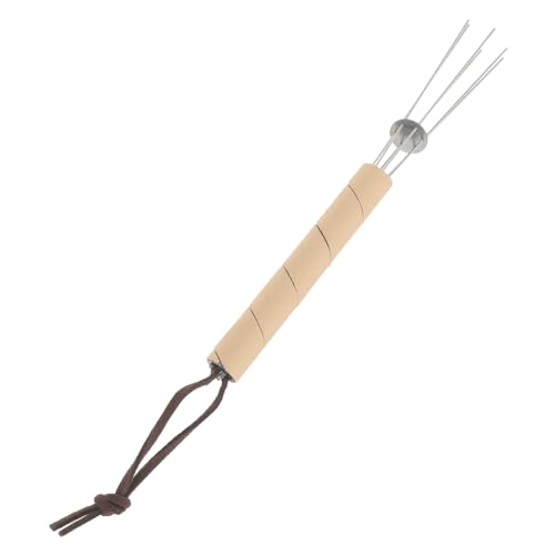 HOMSFOU Nadel für Kaffeepulver Espresso Verteilung Kaffeetuch-Pulvernadel Kaffeenadelverteiler Kaffeerührer Verteiler Kaffeerührer aus Edelstahl PU-Leder Khaki von HOMSFOU