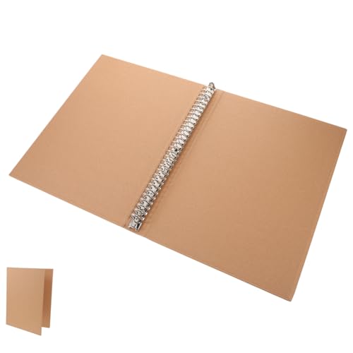 HOMSFOU Notizblock-Hülle Zeitschriftenordner Notizbücher Binder Notizbuchhülle Schlüssel Ordnerabdeckung A4-Ringbuch Sammelbuchbinder Schlanker A4-Ringordner Kraftpapier von HOMSFOU