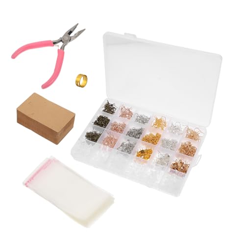 HOMSFOU Ohrring Zubehör mit Ohrringhaken DIY Schmuck Bastelset für Ohrringe Transparenten Beuteln und Werkzeug für Hobbyisten und Profis HOMSFOU Ohrring Zubehör mit Ohrringhaken DIY Schmuck Bastelset für Ohrringe Transparenten Beuteln und Werkzeug für Hobbyisten und Profis von HOMSFOU