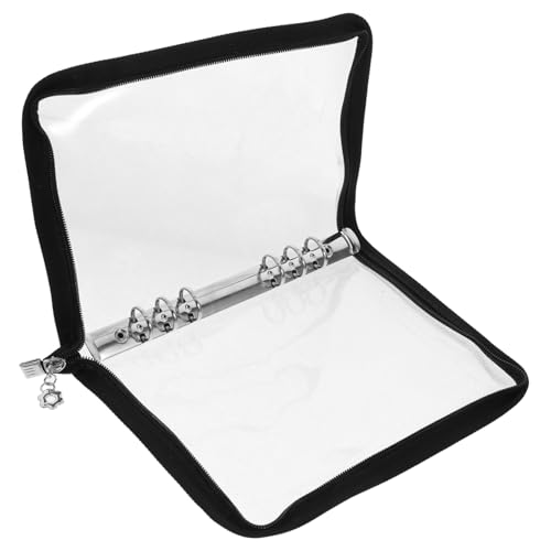 HOMSFOU Ordner Grußkartenorganisator kleines Fotoalbum Fotokartenhalter Loseblatt-Aufbewahrungsmappe Kreditkartenorganisator Fotoseitenschutz Binder Fototaschen PVC Black von HOMSFOU