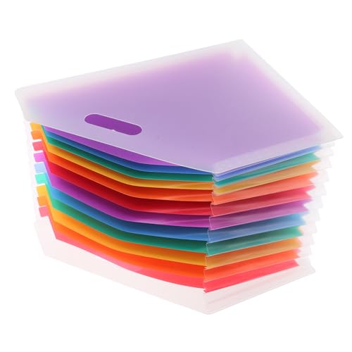 HOMSFOU Ordner Organpaket Desktop tragbar farbig kleine Akkordeonmappe Tasche Büro aufbewahrungssystem platzsparend vertikal erweiterbarer Akkordeon-Ordner vertikale Dokumentenmappen Weiß von HOMSFOU