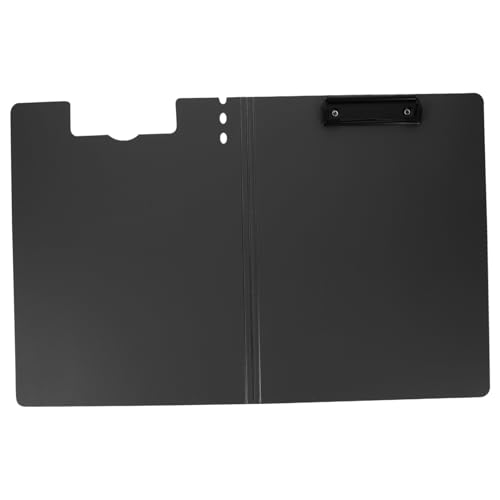 HOMSFOU Ordner Zwischenablage mit Office-Dokumentenclip Dateiordner-Zwischenablage praktisches Akten-Klemmbrett Klemmbretter Büro-Klemmbrett Schreibtafel-Clip Büroklammer Bord PVC Schwarz von HOMSFOU