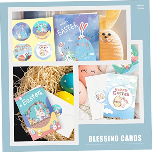HOMSFOU Osterkarten mit Umschlägen und Stickern Klappkarten mit Bunten Ostereiern und Hasenmotiv Faltbare Grußkarten für Ostergrüße DIY Sticker als Österliches und Festdekoration HOMSFOU Osterkarten mit Umschlägen und Stickern Klappkarten mit Bunten Ostereiern und Hasenmotiv Faltbare Grußkarten für Ostergrüße DIY Sticker als Österliches und Festdekoration von HOMSFOU