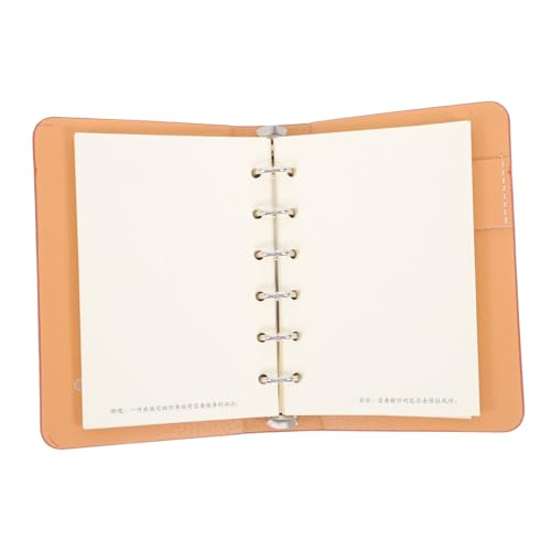 HOMSFOU PU Leder Notizbuch Mini Pocket Planner Nachfüllbares Lose Office Studenten Notizheft Tragbarer Zeitplaner mit Glattem Schreibpapier Braun von HOMSFOU