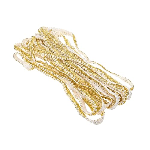 HOMSFOU Perlenband für Diy Bastelprojekte Elegantes Perlenspitzen Dekorationsband Hochwertigem für Kleidung Vorhänge Sofas und Accessoires Yards Beige von HOMSFOU