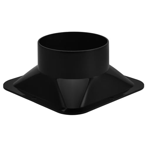 HOMSFOU Plastikluftauslassverbindungen quadratischer Adapter HVAC-Rohrleitung Wandplattenadapter für Trocknerentlüftung Kanalflansch Entlüftungsschlauchanschluss Abs Black von HOMSFOU